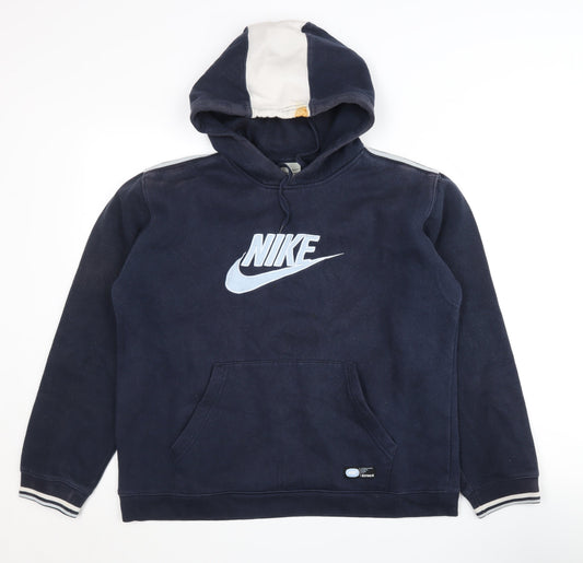 Nike Men's Blue Medium Pullover Hoodie with Logo