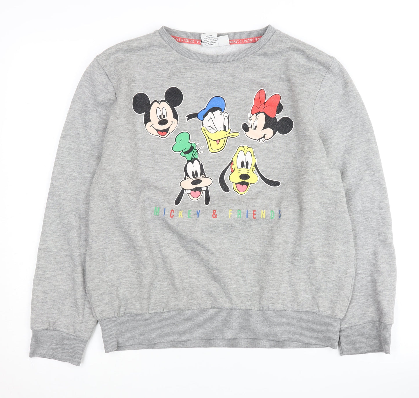 Disney Women's Grey Mickey & Friends Pullover Sweatshirt M
