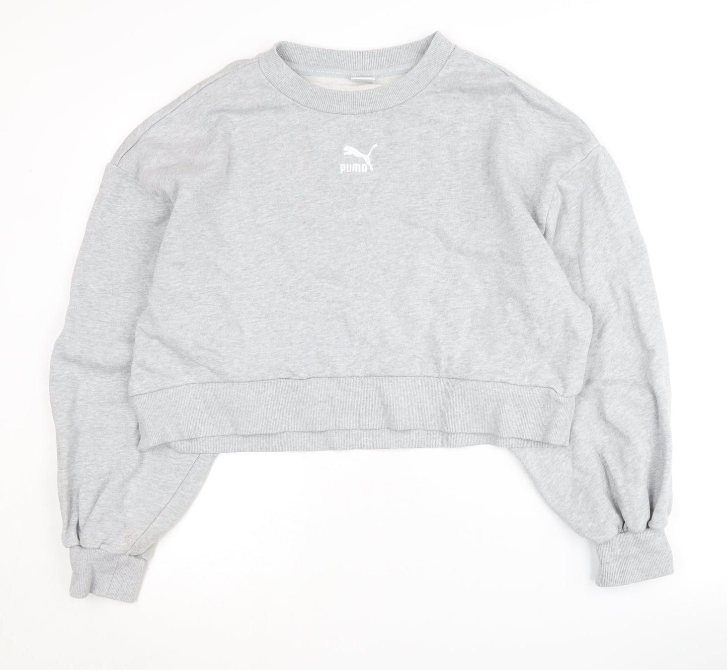 Puma Women's Grey Pullover Sweatshirt, Size 16, Logo Accent