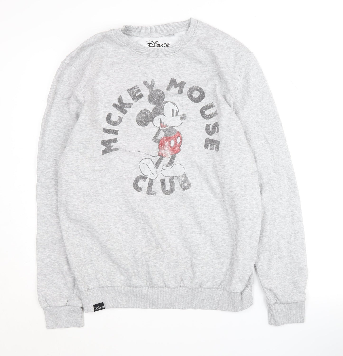 Disney Unisex Grey Sweatshirt M Mickey Mouse Logo Pullover
