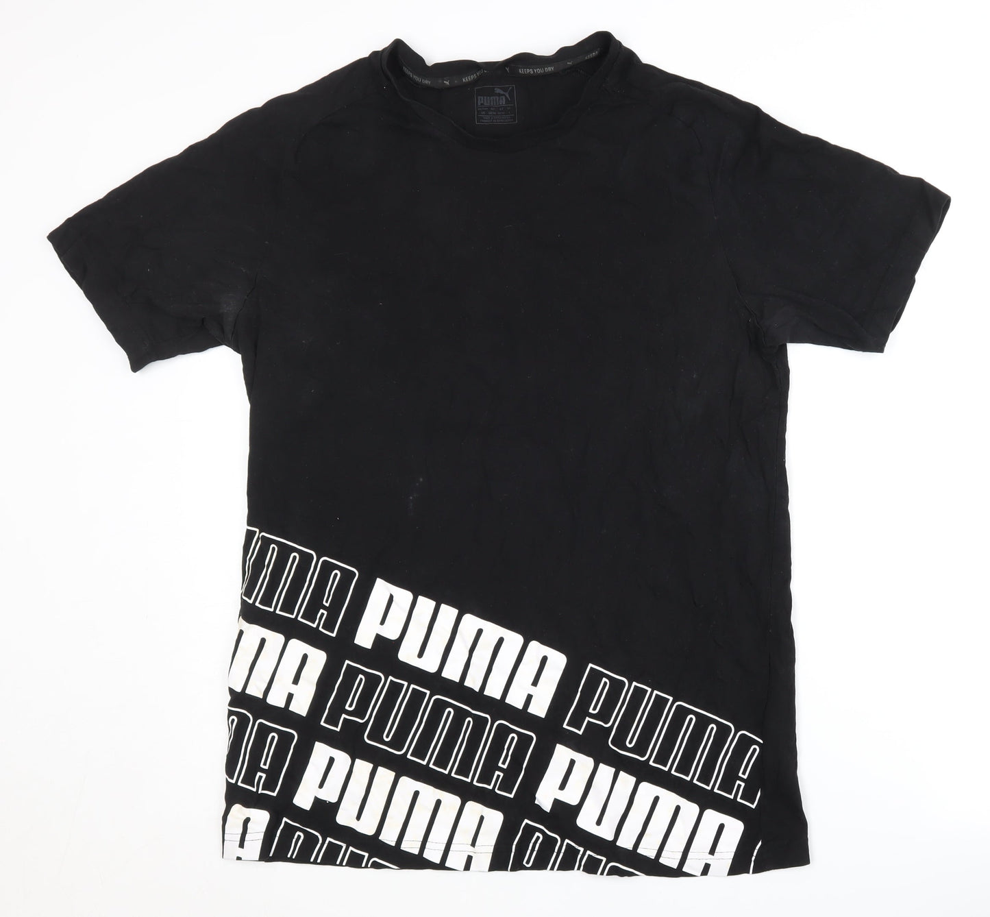 Puma Men's Black Graphic T-Shirt, Size L