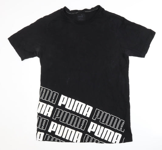 Puma Men's Black Graphic T-Shirt, Size L