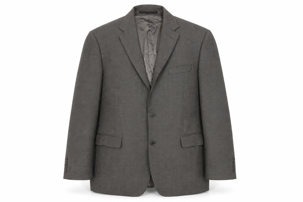 Marks and Spencer Men's Grey Wool Blazer, Size 44R Classic Check