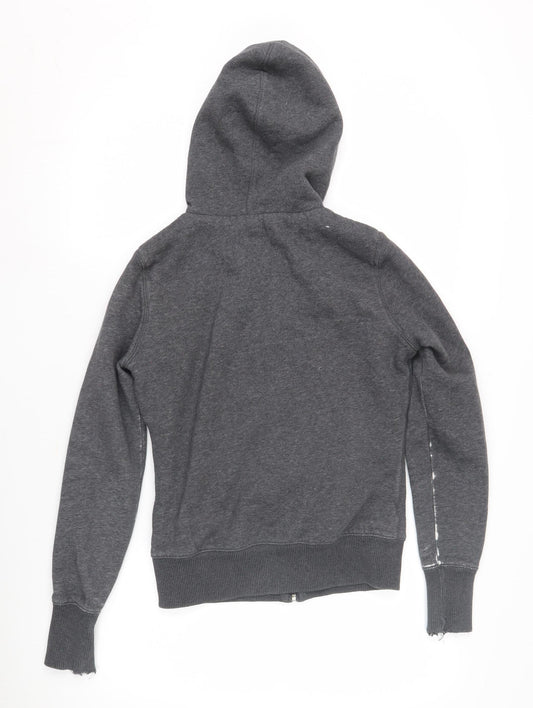 H&M Boys Grey Full Zip Hoodie Lined Size S
