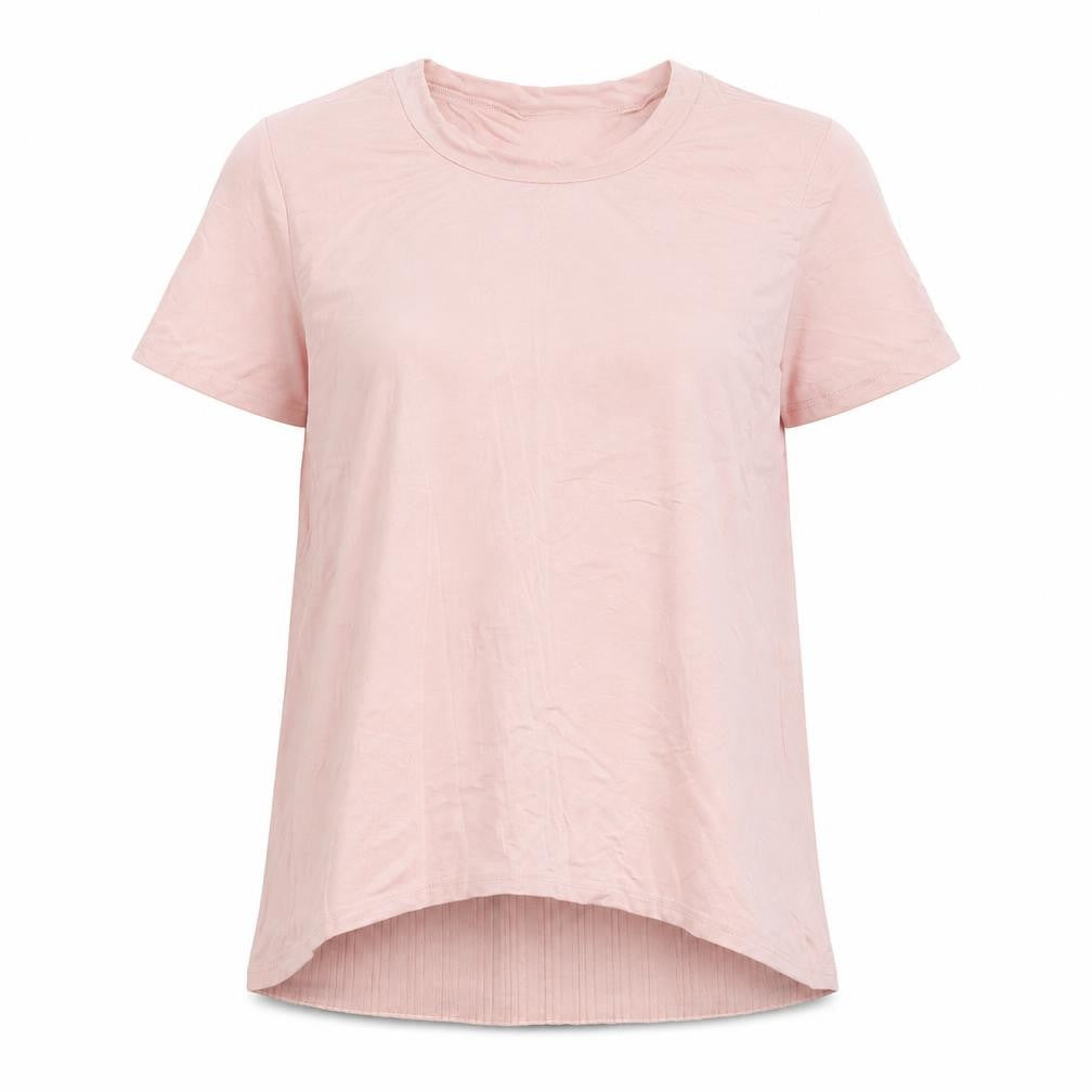 Nina Leonard Women's Pink Cotton T-Shirt, Size L, Casual