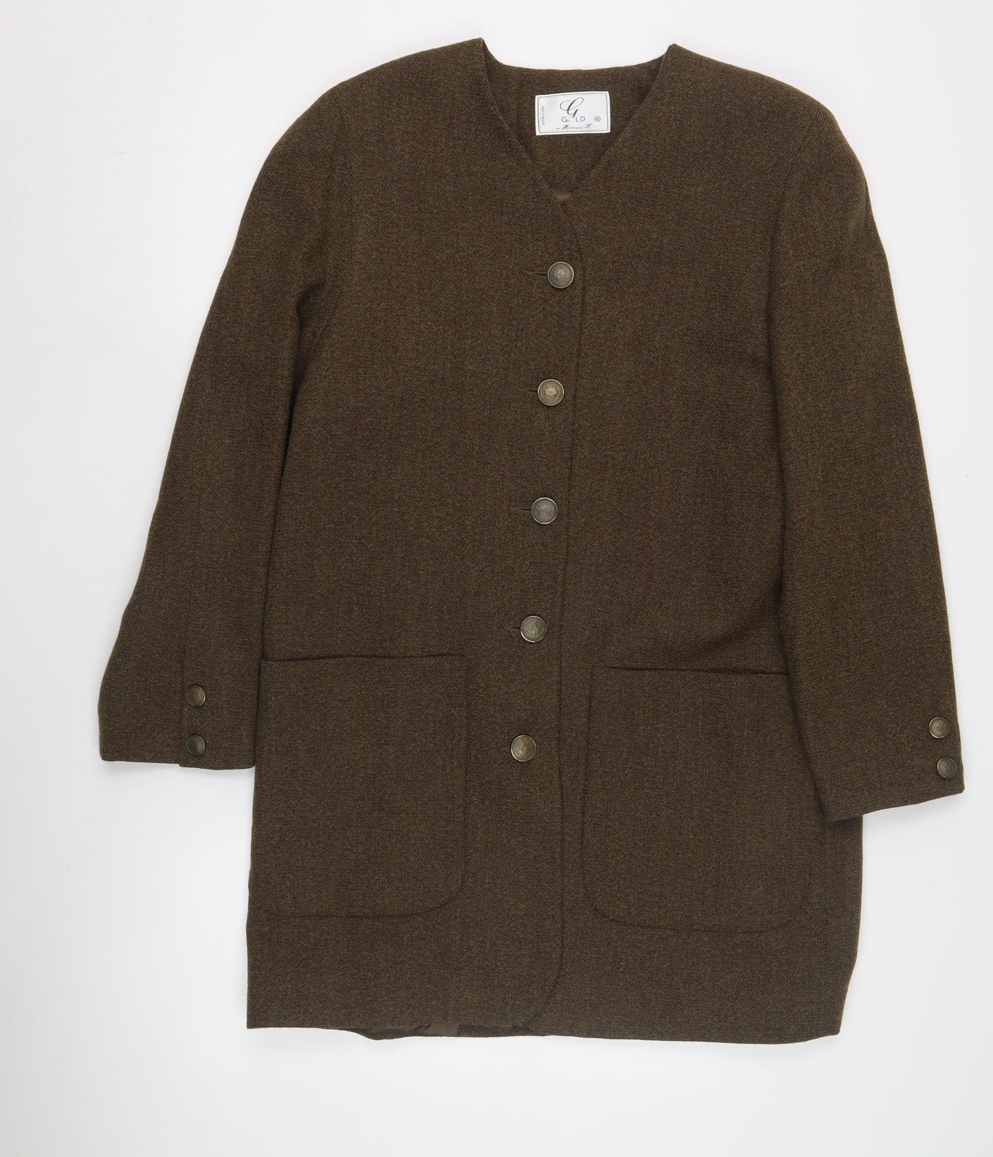 Gold by Michael H Women's Brown Wool Coat Size 12