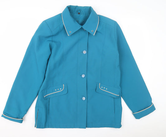 Finesse Women's Blue Basic Jacket, Size 10, Button