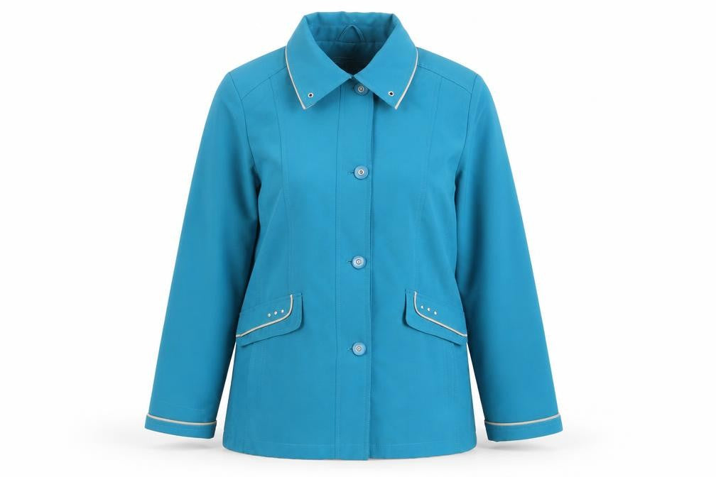 Finesse Women's Blue Basic Jacket, Size 10, Button