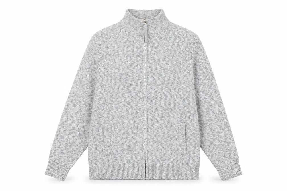 Front view of Honor Millburn Women's Grey Knit Jacket, size 14