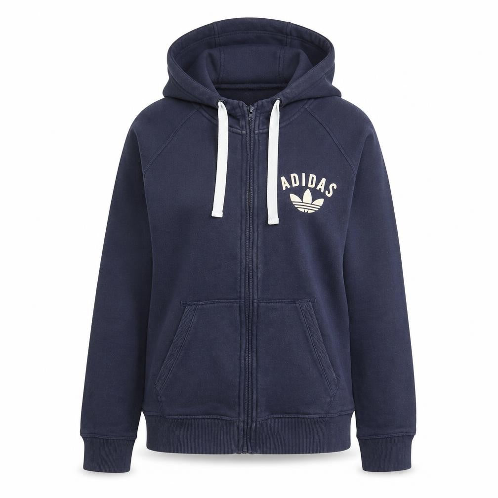 Womens UK S Regular adidas Blue Full Zip Hoodie