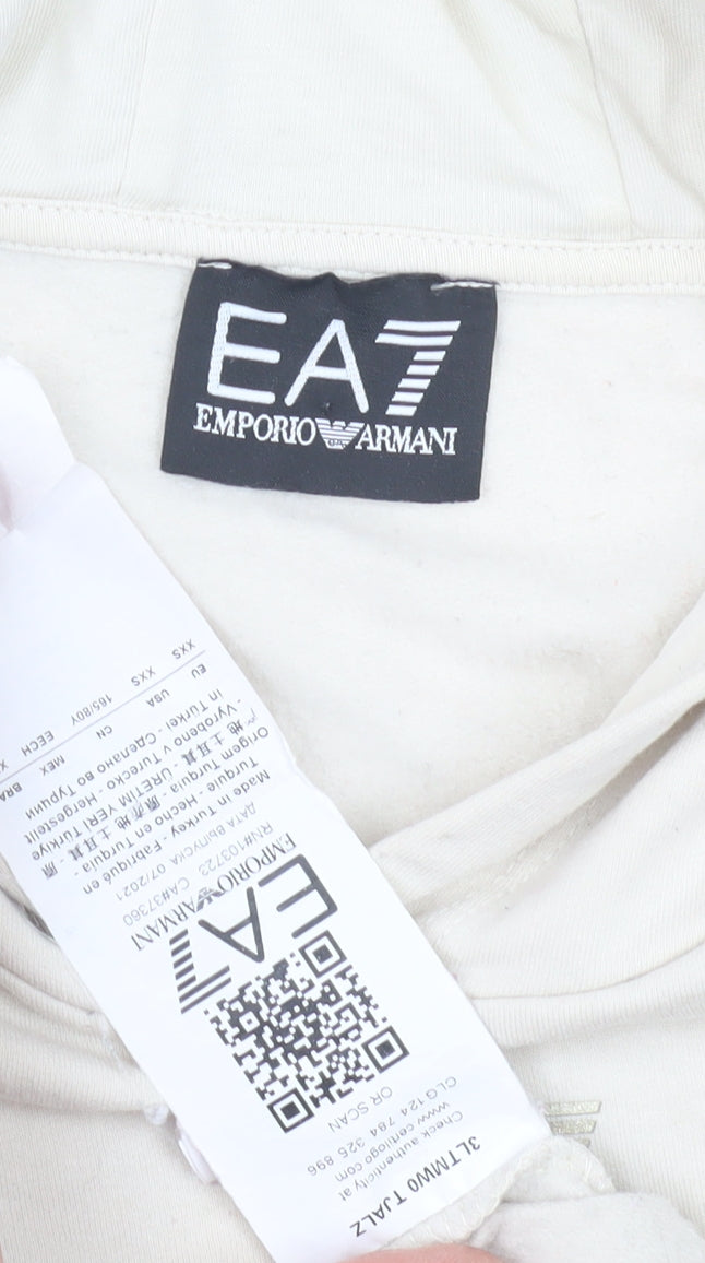 Emporio Armani Ivory Women's Hoodie XS Designer Pullover
