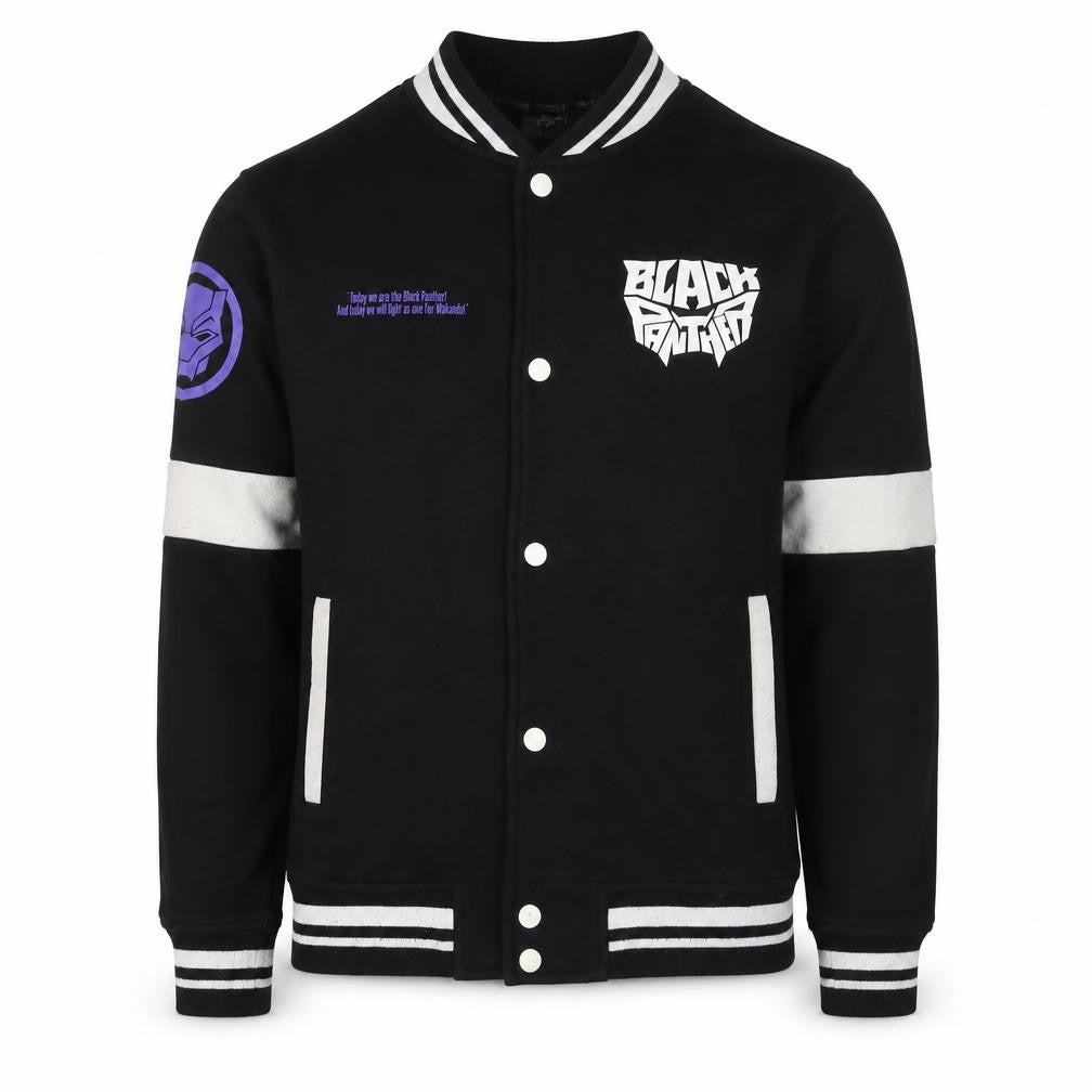 Marvel Mens Black Panther Varsity Jacket M