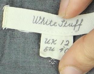 White Stuff Grey Geometric 3/4 Sleeve Women's Dress Size 12