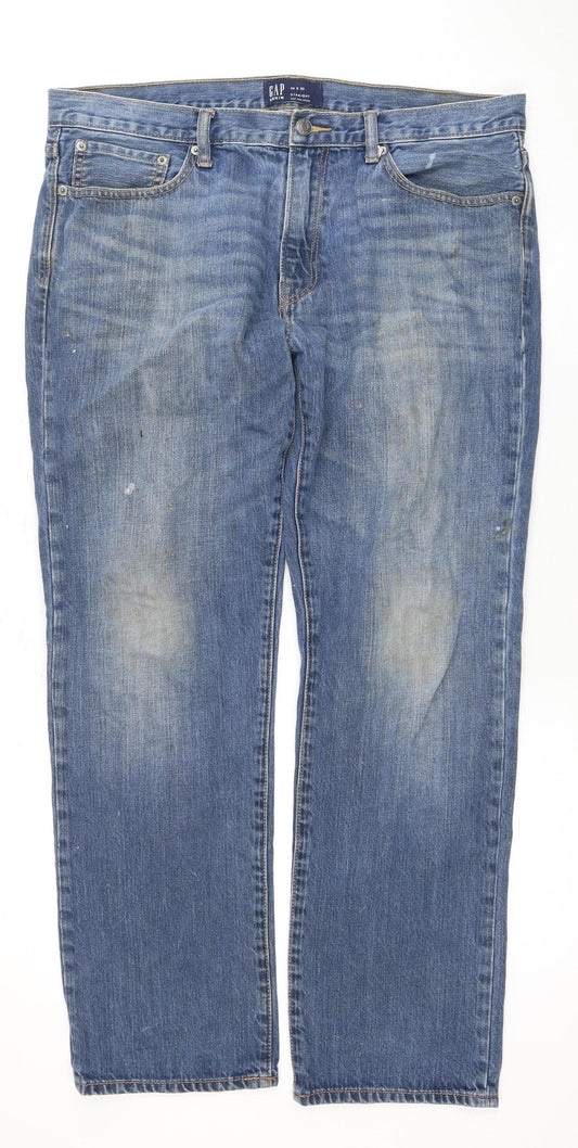 Gap Men's Blue Straight Jeans Size 34 - Denim Casual Wear