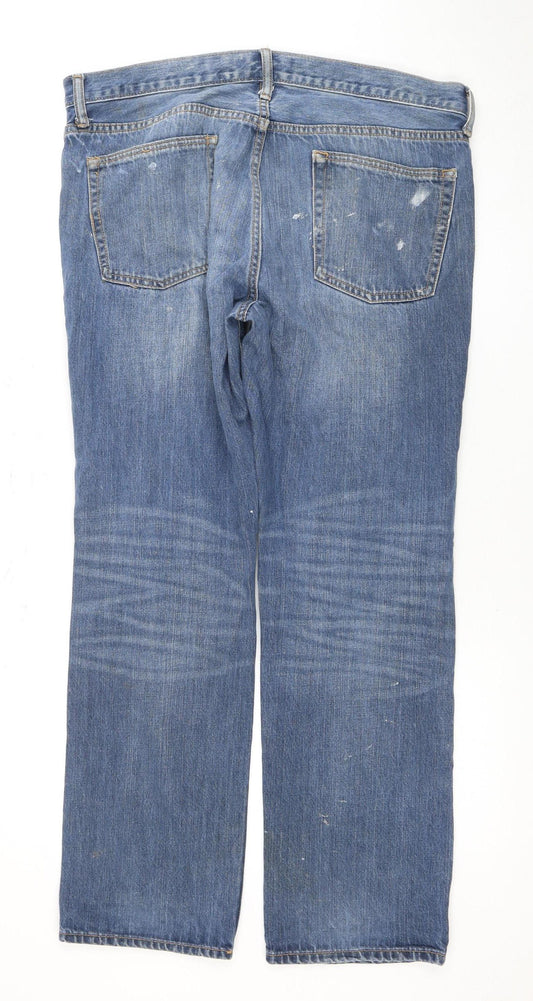 Gap Men's Blue Straight Jeans Size 34 - Denim Casual Wear