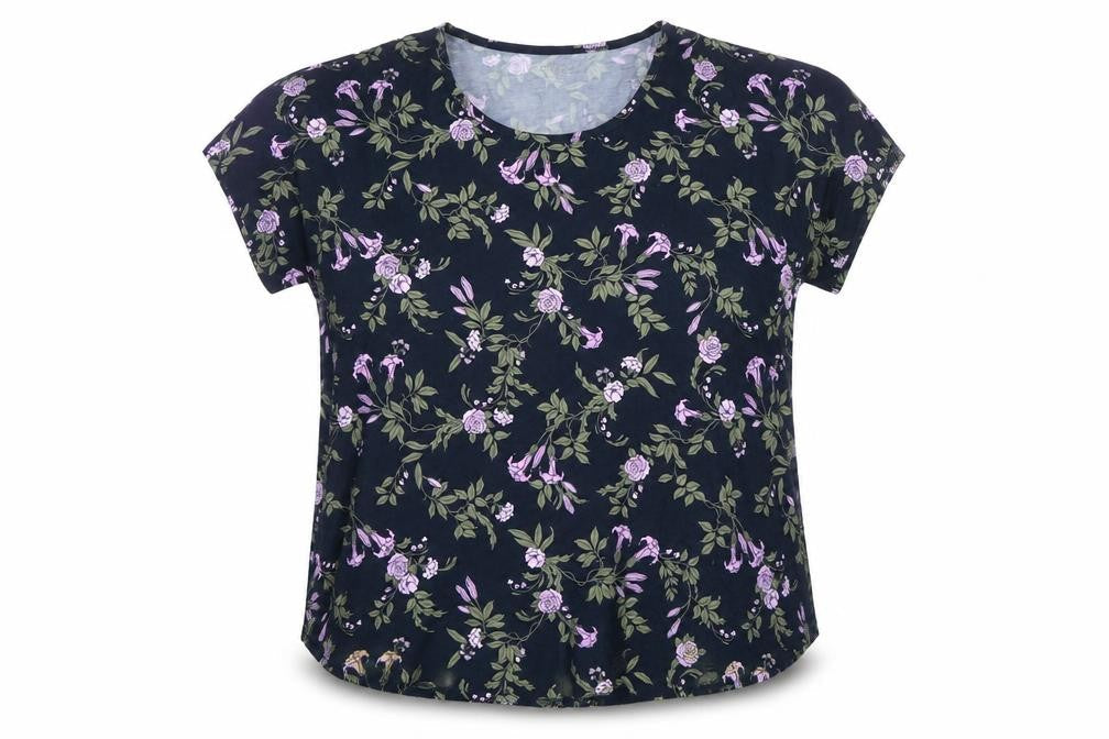 Womens UK Size 18 Lands' End Multicoloured Rayon Blend T-Shirt
