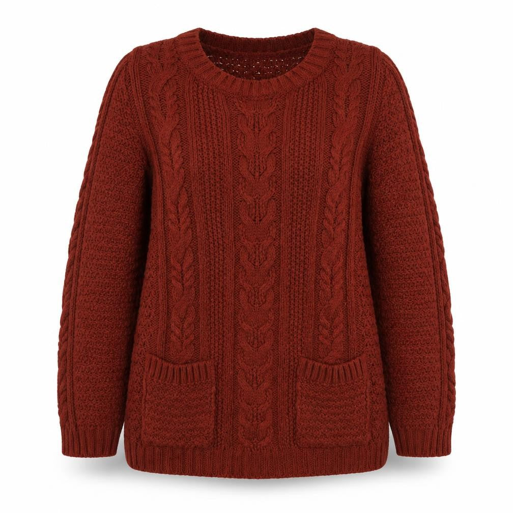 Next Women's Red Cable-Knit Pullover Jumper Size 8