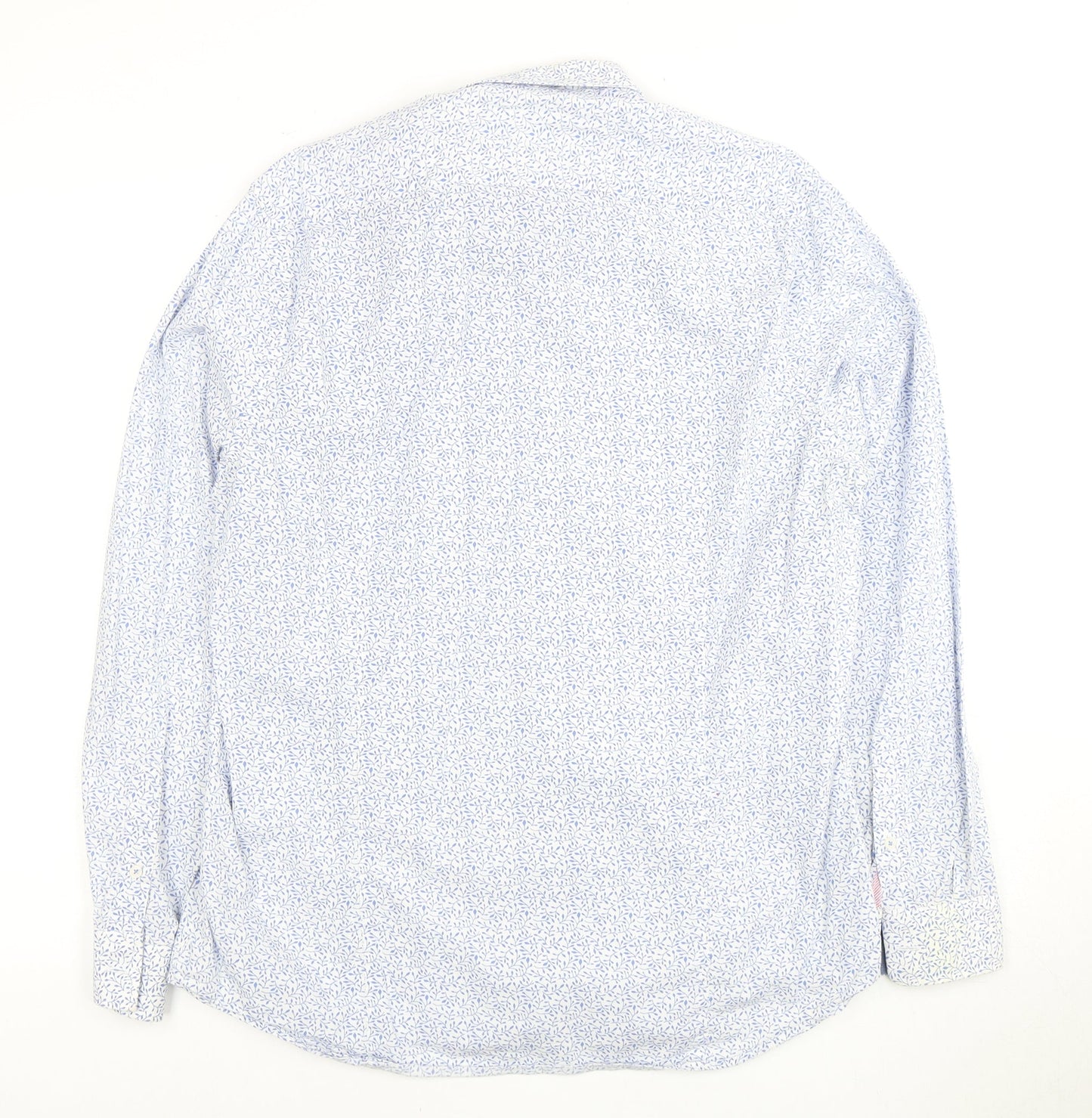 Jeff Banks Men's Blue Floral Dress Shirt L