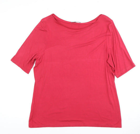Laura Ashley Women's Red Boat Neck T-Shirt UK 16