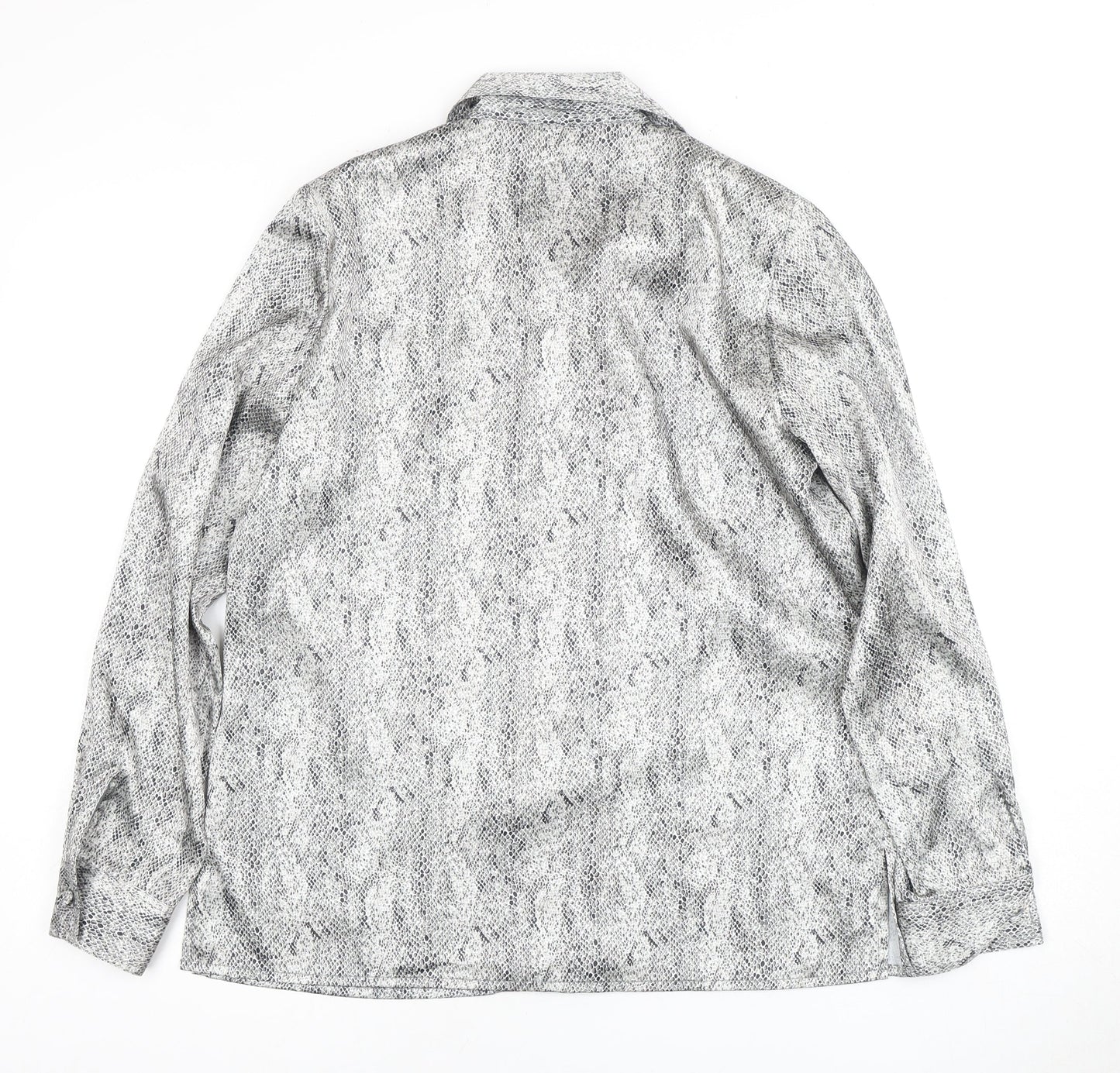 Viyella Women's Grey Animal Print Button-Up Shirt