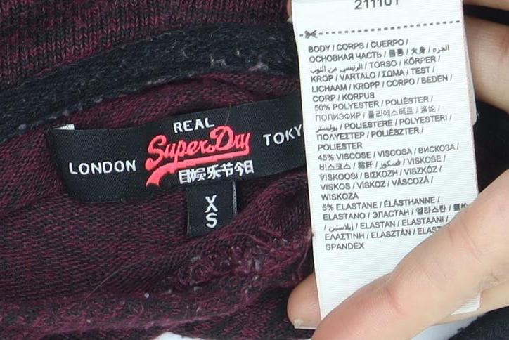 Superdry Women's XS Red Hooded Pullover Hoodie