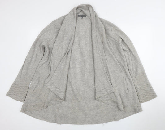 Laura Ashley Women's Grey Open Front Cardigan Wool Knit Size 12