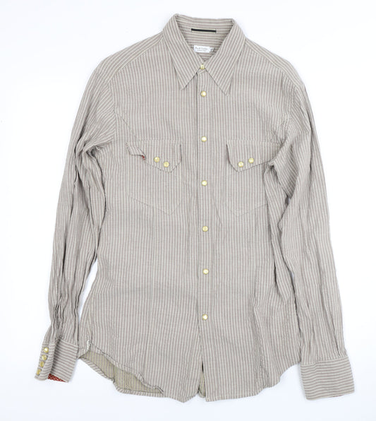 Unisex Adultss UK Size 15 1/2 Paul Smith Beige Linen Button-Up
