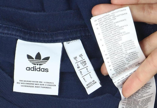 Adidas Men's Blue Crew Neck T-Shirt, M, Short Sleeve