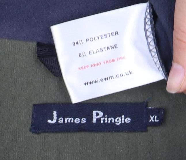 James Pringle Men's XL Green Zip Casual Jacket