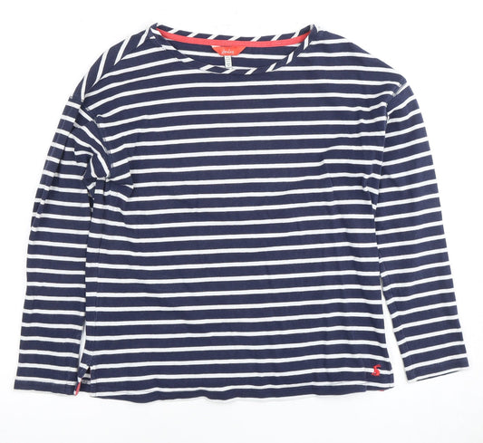 Joules Women's Blue Striped Long Sleeve T-Shirt, Size 6