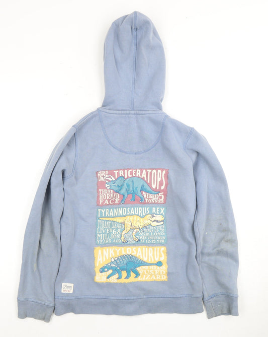 FatFace Boys Blue Dinosaur Hoodie - 10-11Y Full Zip