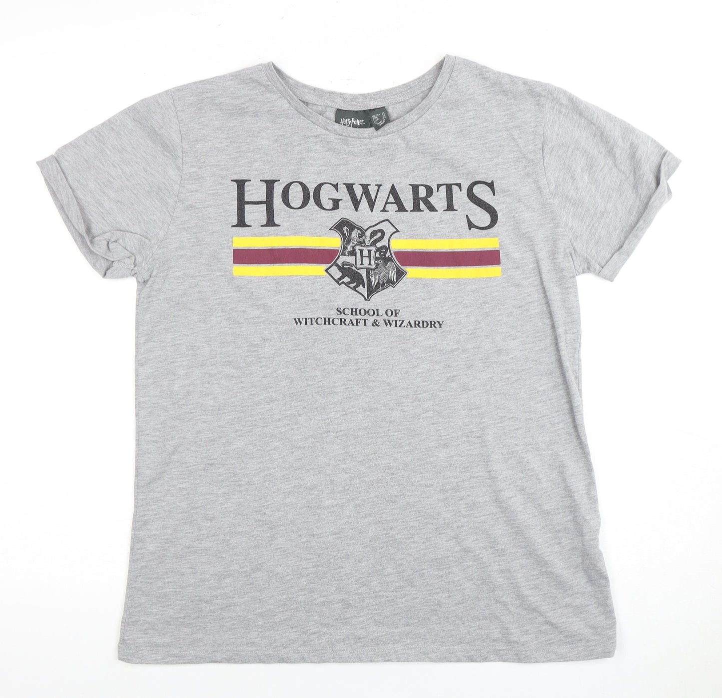Harry Potter Unisex Grey Hogwarts T-Shirt Size 14