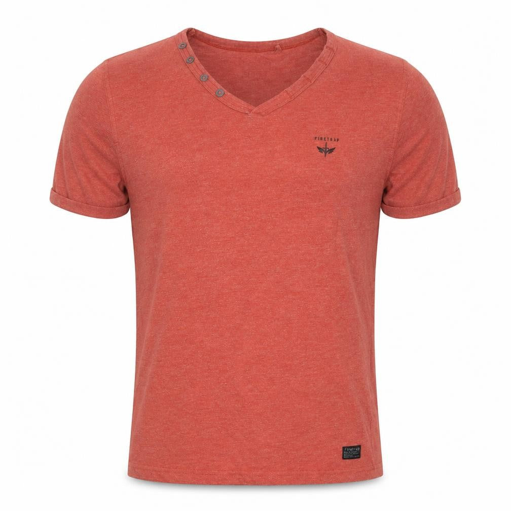 Mens UK Size S Firetrap Red  Cotton Blend T-Shirt