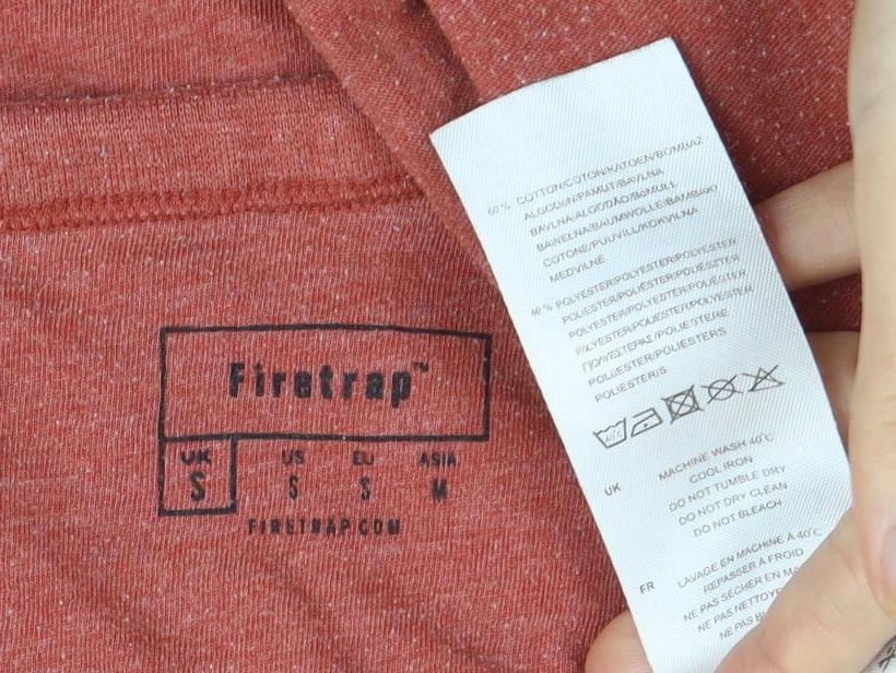 Firetrap Men's Red S V-Neck T-Shirt