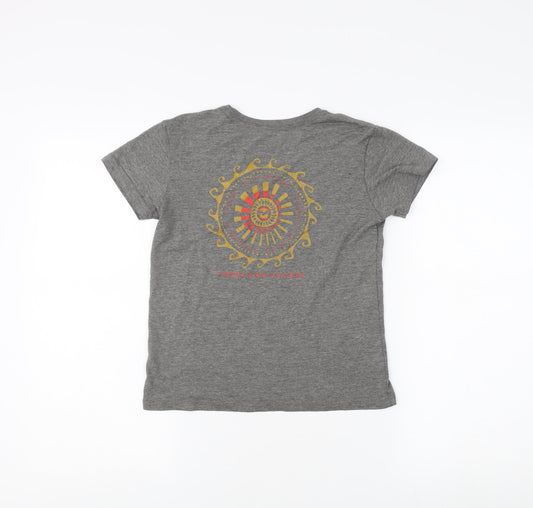 Billabong Girls Grey Graphic T-Shirt Size 7-8 Years