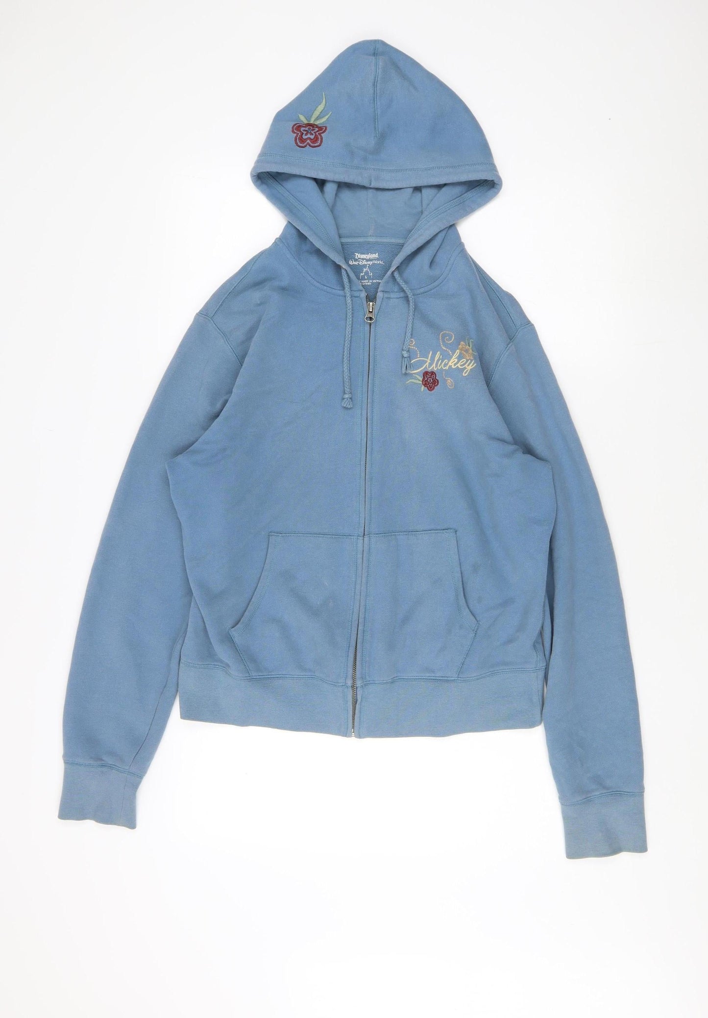 Disney Women's Blue Hooded Full Zip Sweatshirt L