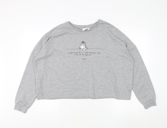 Disney Women's Grey Eeyore Pullover Sweatshirt M