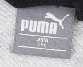 Puma Men's Black Sports Hoodie, Size 164, Logo Accent