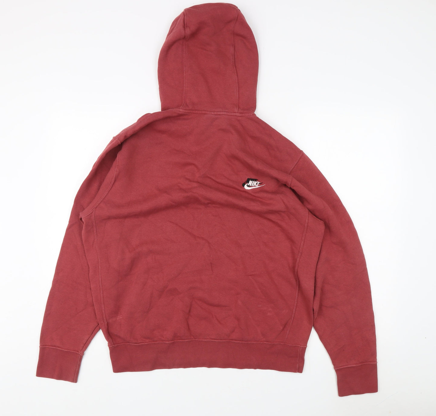 Nike Men's Red Pullover Hoodie, Medium, Logo Accent