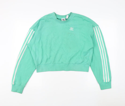 Adidas Women's Green Pullover Sweatshirt UK 8
