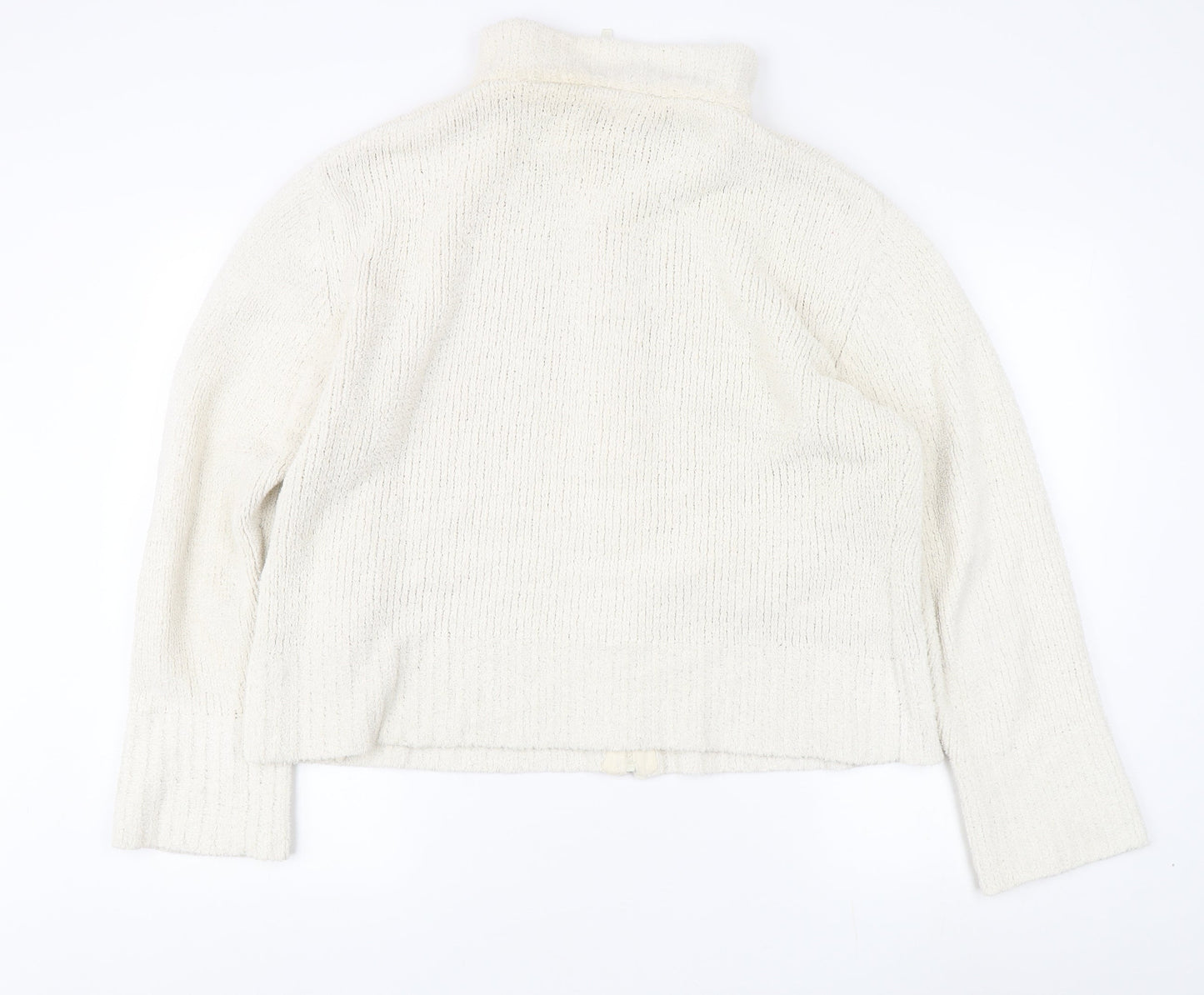 Weird Fish Men's White Knit Basic Jacket, Autumn Ready LL