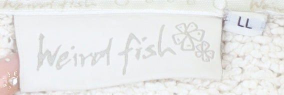 Weird Fish Men's White Knit Basic Jacket, Autumn Ready LL