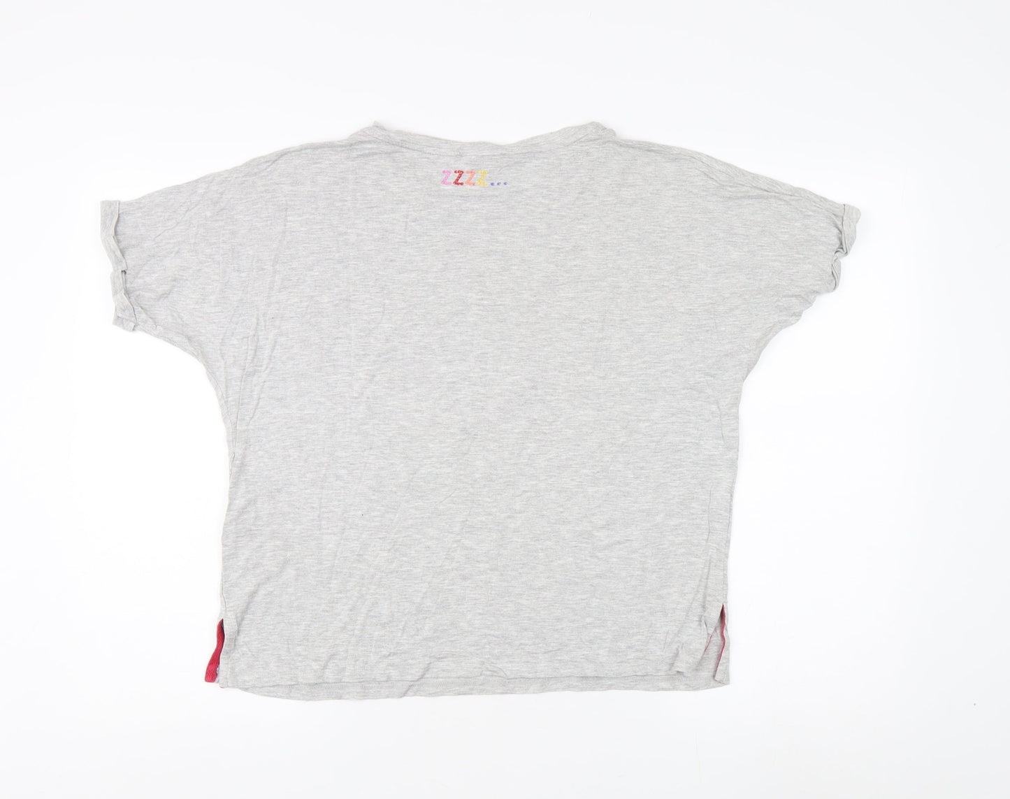 Oasis Women's Grey Basic T-Shirt S Crew Neck Casual