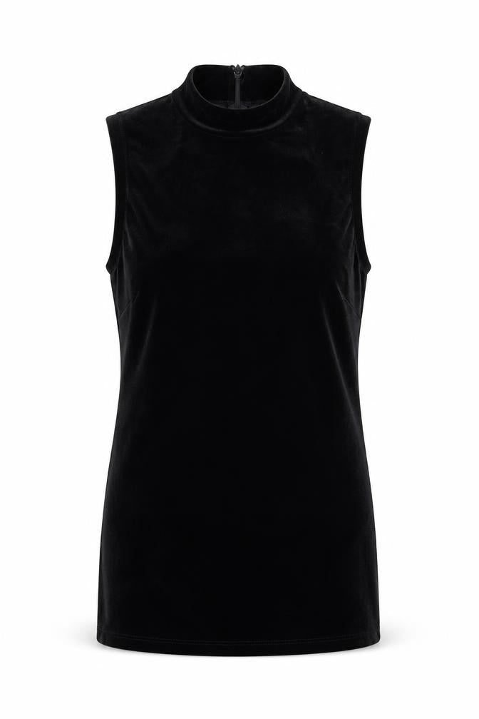 Gap Women's Black Velvet Mock Neck Sleeveless Tank XS
