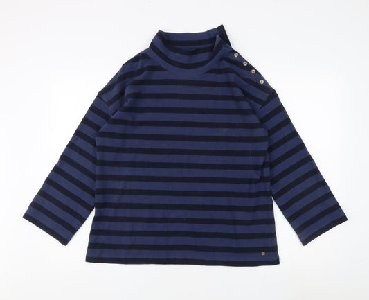 Fat Face Women's Blue Striped Pullover Sweatshirt UK 10