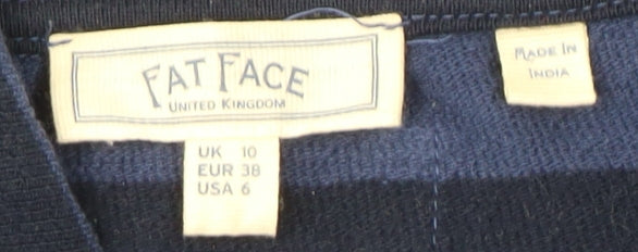 Fat Face Women's Blue Striped Pullover Sweatshirt UK 10