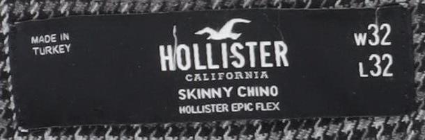 Hollister Women's Black Check Skinny Chino Trousers L