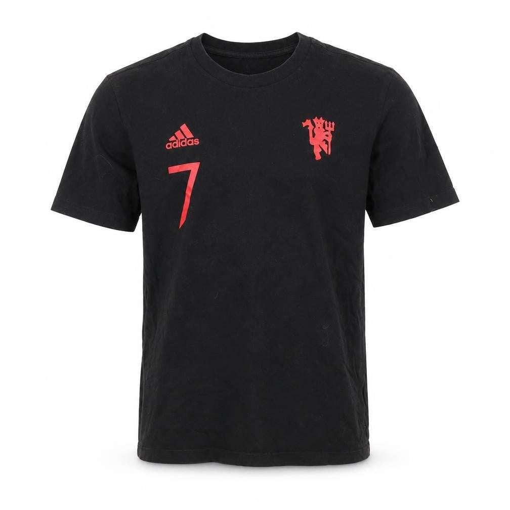 Front view of Adidas Men's Black S Sports T-Shirt with Ronaldo 7