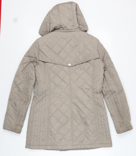 DKNY Women's Beige Quilted Puffer Jacket S