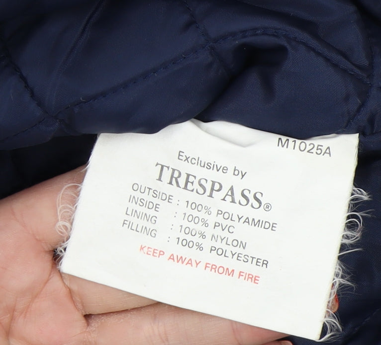 Trespass Men's Blue Hooded Parka Jacket L